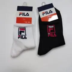 FILA ソックス 23-25cm ホワイト＆ブラック 2足
