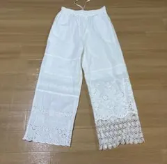 crinkle crinkle crinkleティアードレースパンツ ホワイト - メルカリ
