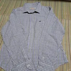 クロコダイル　長袖　シャツ　ブラウス　チェック　L