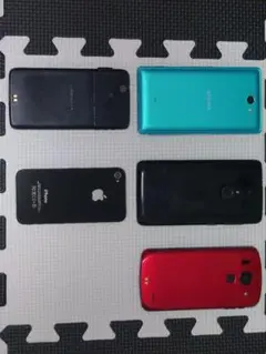 故障スマートフォン5個、故障ガラケー5個