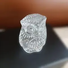 ガラス製フクロウ型置物