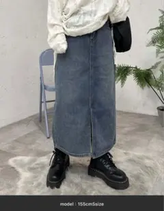 フロントスリットデニムスカート