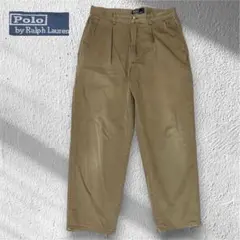 90s Polo Ralph Laurenポロチノ2タック ベージュW31
