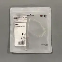 新品未使用品 Lindy コイルケーブル USB A / USB mini-B