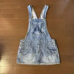 デニムオーバーオールスカート