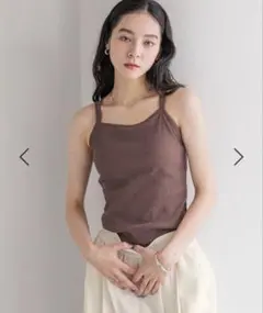 LOWRYSFARM スタイルＵＰクロスカップキャミ ブラウン