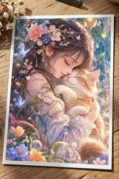 デジタルスピリチュアルアート 至福の愛と癒やしC 猫 ねこ 開運 ポストカード