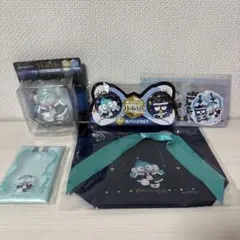 happyくじ　サンリオ　ハンギョドン　フィギュア　ポーチ　缶バッジ　ステッカー