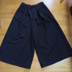黒 ガウチョパンツ ゴムウエスト丈81センチ