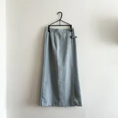 ロングスカート　古着　水色　ブルー