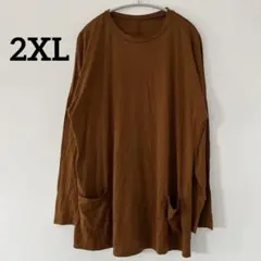 大きめ✨️【2XL】長袖カットソー チュニック シンプル カジュアル ゆったり