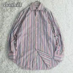 イタリア製 ダンヒル ストライプ カジュアル 長袖 コットンシャツ カラフル L