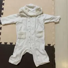 ホワイト ベビーアウター フード付き 50〜80cm
