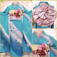 セール㊗️爽やか水色✨️グラデーションがかわいい♥️振袖袋帯2点セット