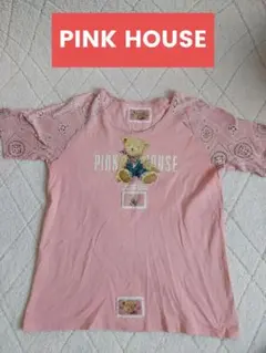 ピンクハウスPINK HOUSE クマプリント 半袖TシャツL 　ピンクy2kのサムネイル