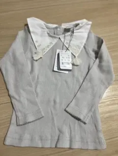 バースデイ　cottoli  コトリ　襟付きロンT ブルーグリーン