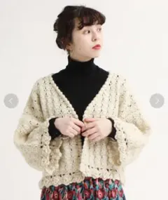 ネパールハンドニットショートカーディガンのサムネイル
