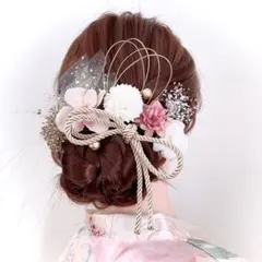 No.39 ピンク 花 ヘアアクセサリー 結婚式 成人式 卒業式 髪飾り 振袖