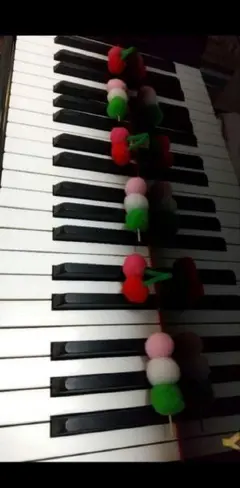 ブルーグリーン1色ver. ハンドメイド ピアノ導入教材 さくらんぼ7ことお団子