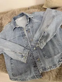 ZARA Z1975 デニムジャケット　ライトブルー　Lサイズのサムネイル