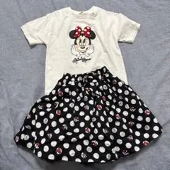ミニーなりきりセットアップ リトシー　ディズニー　白110 Tシャツ　スカート