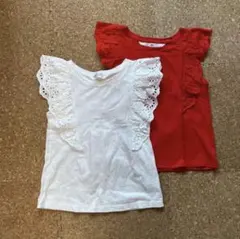H&M フリル袖Tシャツ 2枚セット 110-116cmのサムネイル