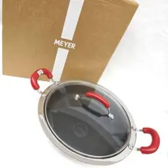 MEYER 両手鍋 ガラス蓋付き レッドハンドル⭐︎のサムネイル