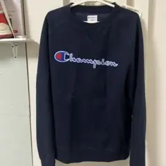 Champion ネイビー クルーネック スウェット Sサイズ