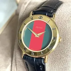 ✨新電池✨GUCCI グッチ シェリーライン ローマンベゼル 3000M メンズ