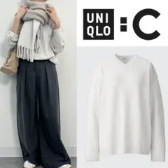 UNIQLO:C◆カシミヤリラックスVネックセーター　ナチュラル