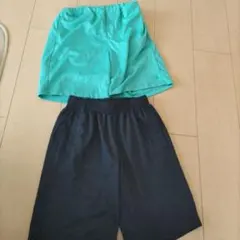 ターコイズ・ネイビー 2枚組ハーフパンツ 150