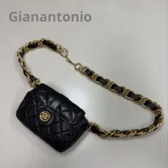 Gianantonio キルティング ショルダーバッグ 黒 ゴールド金具｜Yahoo 