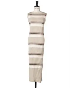 herlipto Cotton Striped Ribbed KnitDress