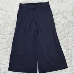 セオリー ワイドパンツ 麻混 ネイビー XS 脚長　上品　シンプル　きれいめ
