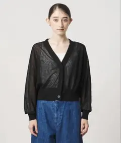 新品UNITED ARROWS シアーvネックカーデ brown - メルカリ