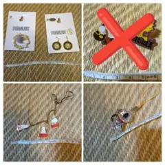 匿名配送　スヌーピー　新品未使用イヤリング、ブローチ、他中古おまけ2点まとめ売り