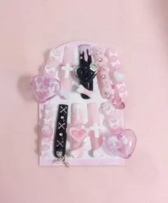 ♡現品♡地雷系 量産型 平成女児 ゴテゴテ ネイルチップ 推し