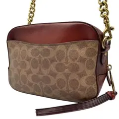 COACH/コーチ シグネチャー チェーンショルダーバッグ カメラバッグ