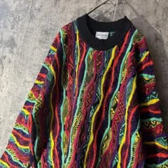 あいにく様専用　デザイン ニット セーター】COOGI風 3Dニット M〜