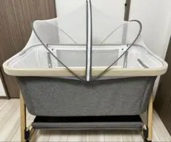 Nijakise HZDMJ ベビーベッド 折りたたみ可 高さ変更可 グレーのサムネイル