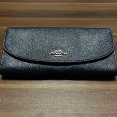 COACH ブラック フラップ 長財布