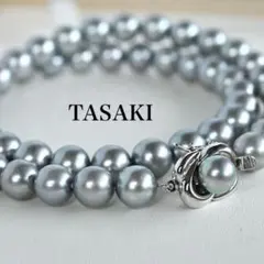 テリ◎現行クラスプ✨タサキ ブルーグレー 8.0 ネックレス パール 