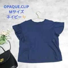 オペークドットクリップ　フリル　半袖　シャツ　ブラウス　38号　М