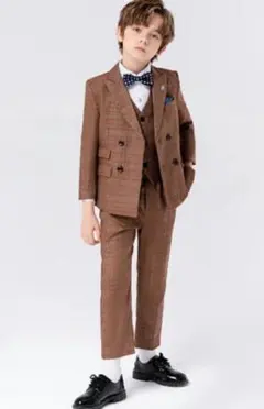 イエローチェック ダブルブレストスーツ 5点セット