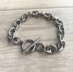 マンテルブレスレット　17cm　シルバー　チェーン　レディース　ペアアクセ　pk