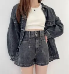 Heather denim short pants Mサイズ