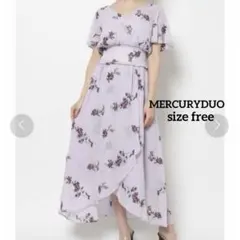 MERCURYDUO❤️ ラベンダー楊柳刺繍イレヘムワンピース
