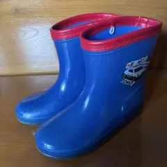 トミカデザイン 長靴 青 赤　パトカー　18cmのサムネイル
