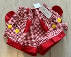 【未使用】デッドストック　ベビー可愛いぞう耳付きチェックショートパンツ 95cm