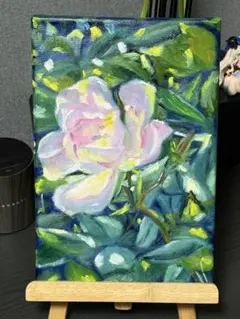 芍薬の花 油彩画 肉筆 原画 額無し - メルカリ
